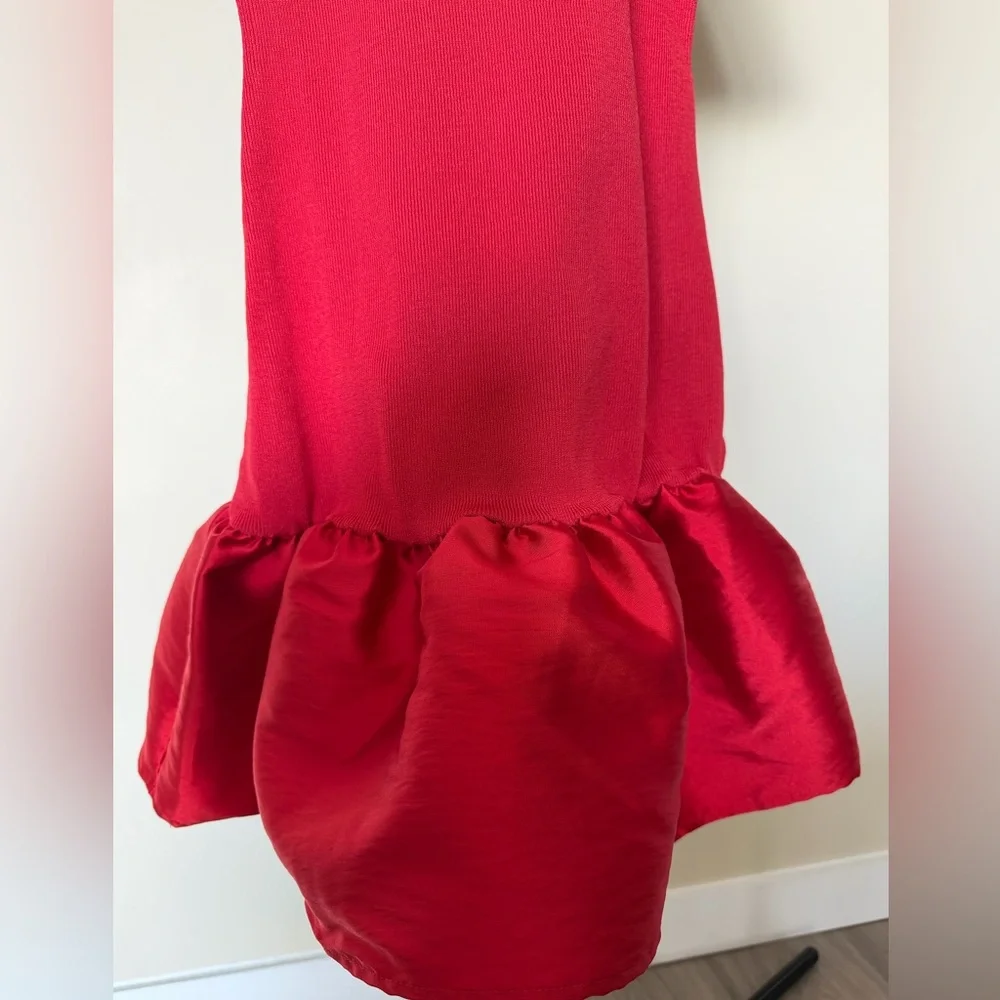 H&M Red Mini Dress with Ruffle Hem - Picture 3 of 4